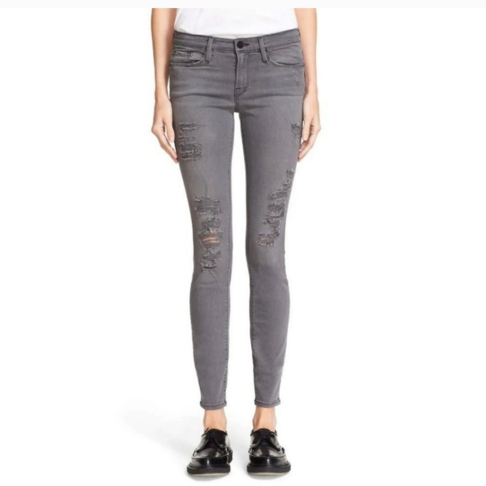 FRAME Denim Le Skinny De Jeanne Jeans Grey Shred - 25